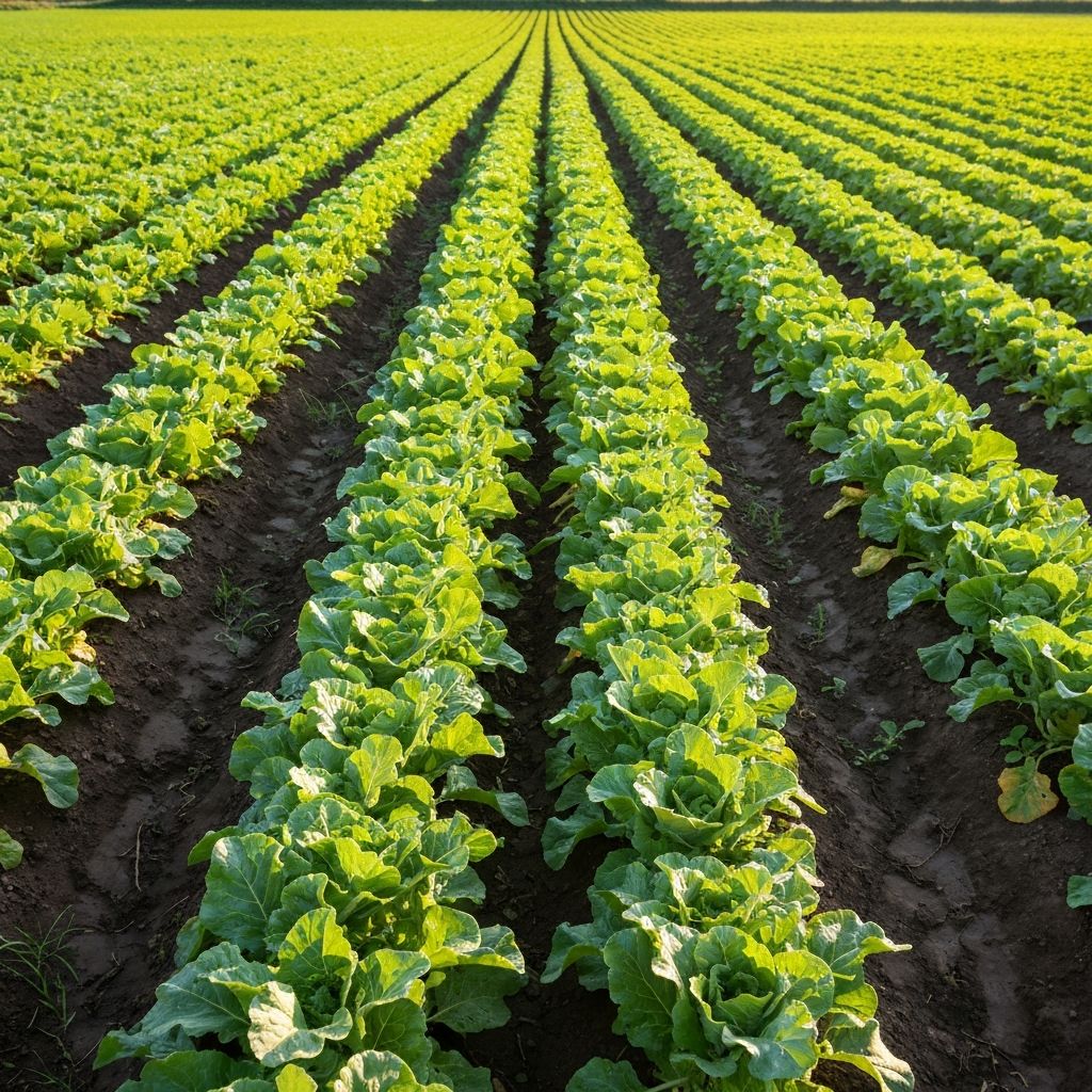 Jordbrukslandskap med odlade växter