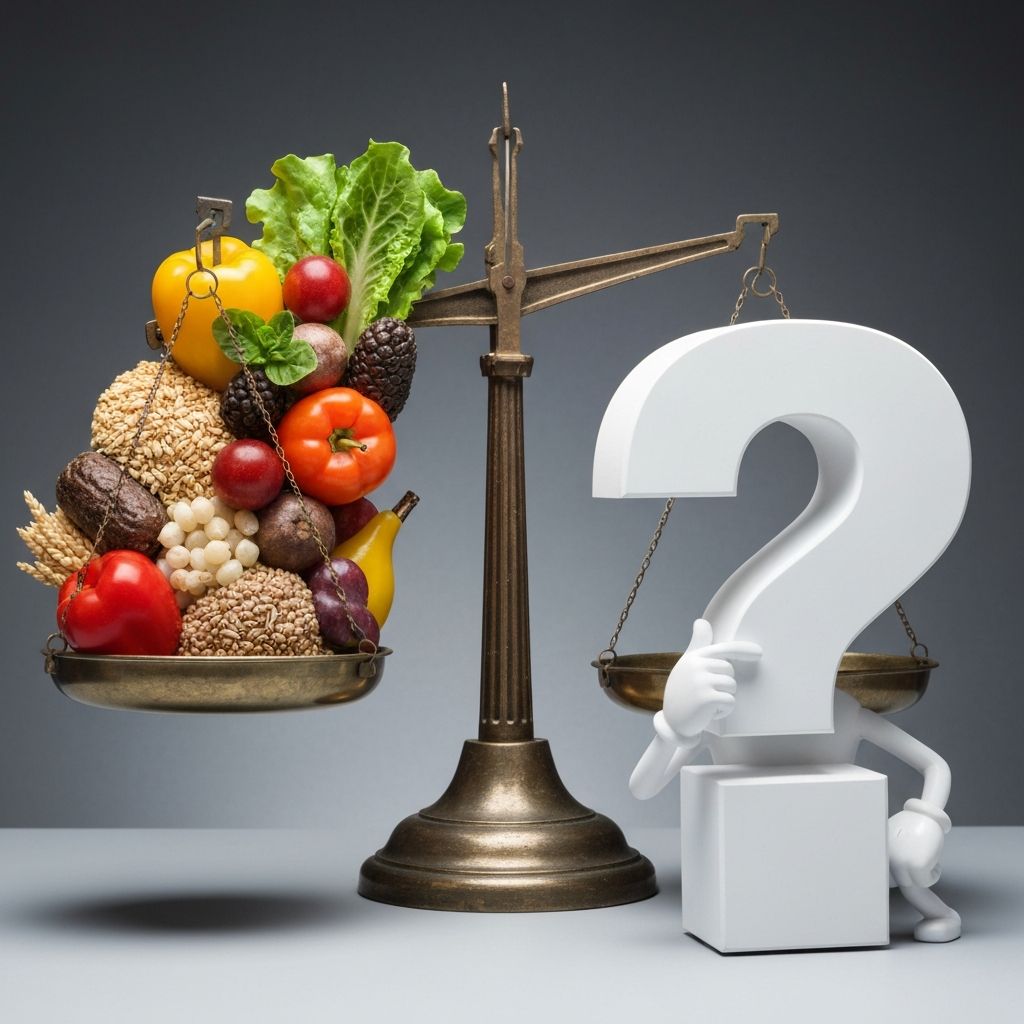 Koncept bild av myter kontra fakta om näring