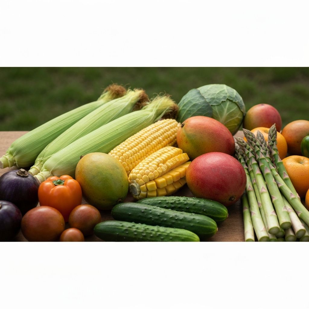 Färgglada säsongsprodukter från olika årstider